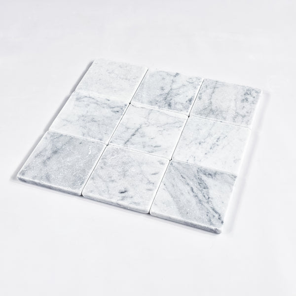 Bianco Carrara 4" x 4" Soft Tumbled