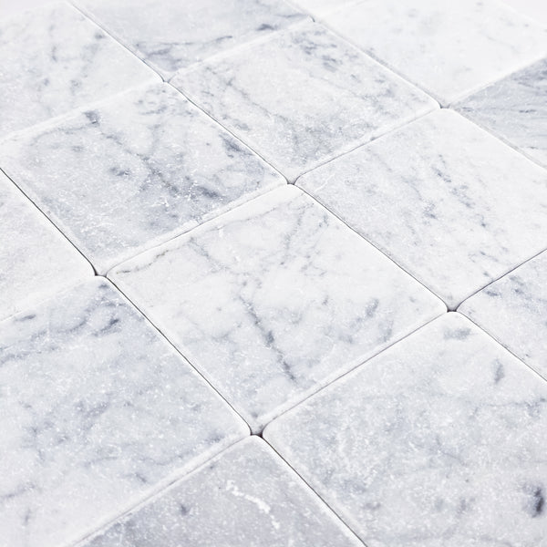 Bianco Carrara 4" x 4" Soft Tumbled