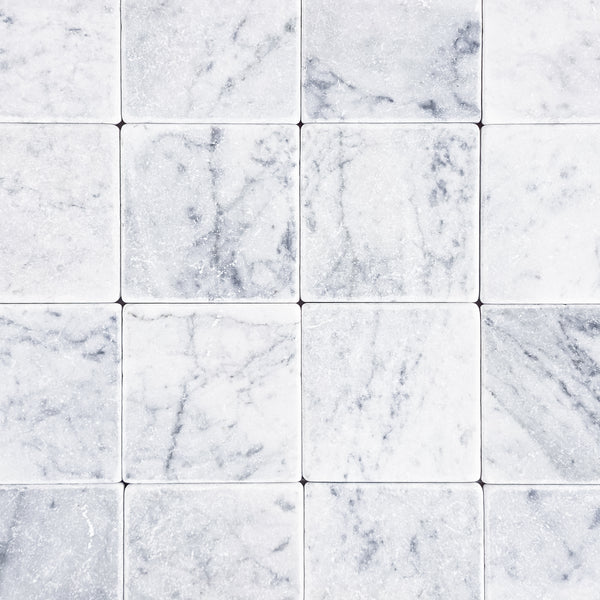 Bianco Carrara 4" x 4" Soft Tumbled