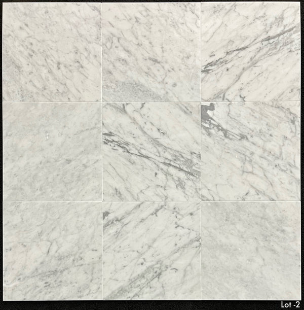 Bianco Carrara 12" x 12" Honed - Elon Tile & Stone