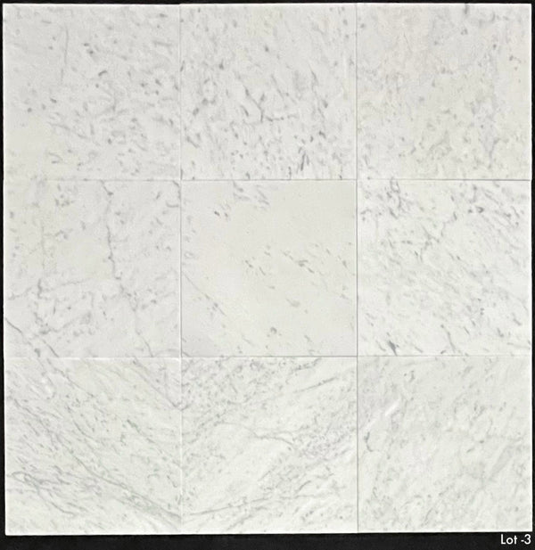 Bianco Carrara 12" x 12" Honed - Elon Tile & Stone