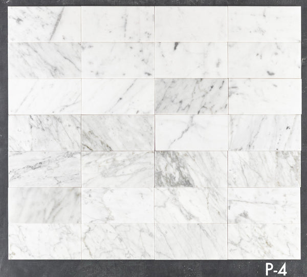 Bianco Carrara 3" x 6" Pulido