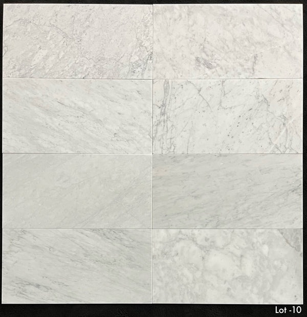 Bianco Carrara 12" x 24" Honed - Elon Tile & Stone