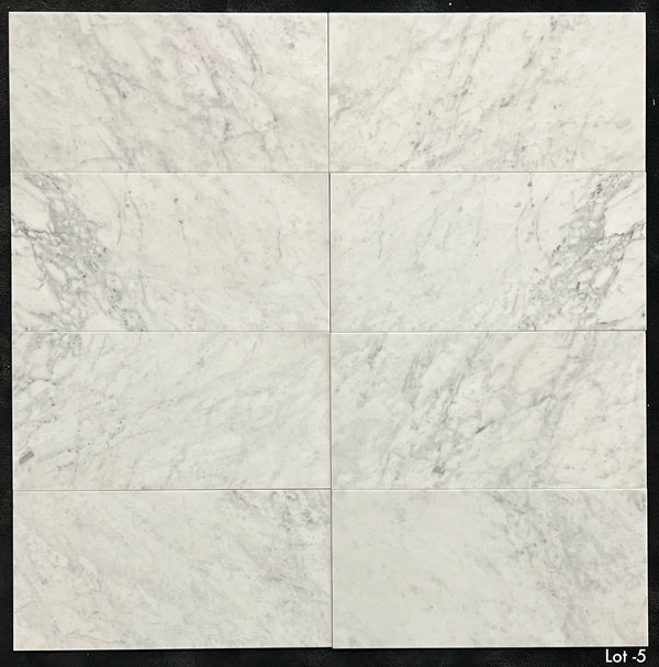 Bianco Carrara 12" x 24" Honed - Elon Tile & Stone