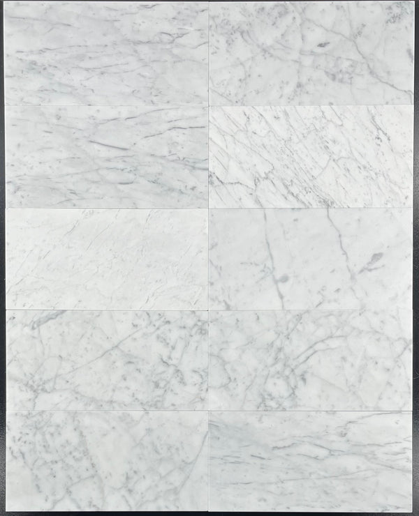 Bianco Carrara 6" x 12" Honed - Elon Tile & Stone