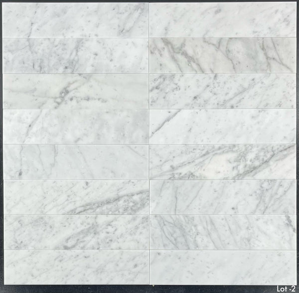 Bianco Carrara 3" x 12" Pulido