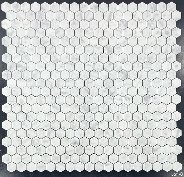 Bianco Carrara 1 1/4" Hexagon Mosaic Honed