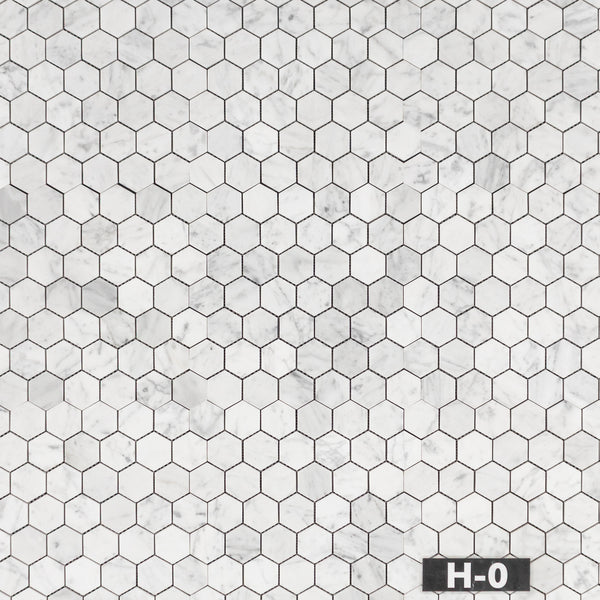 Bianco Carrara 2" Hexagon Mosaic Honed