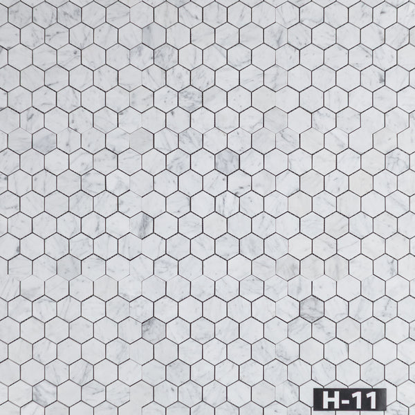 Bianco Carrara 2" Hexagon Mosaic Honed