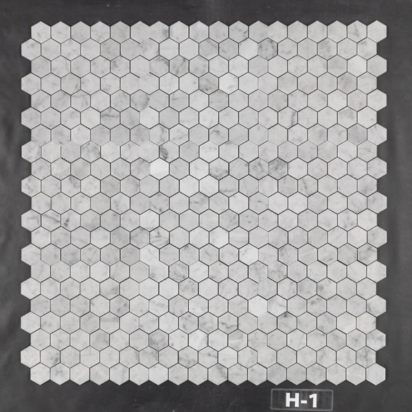 Bianco Carrara 2" Hexagon Mosaic Honed