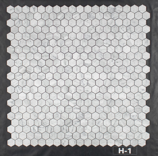 Bianco Carrara 2" Hexagon Mosaic Honed