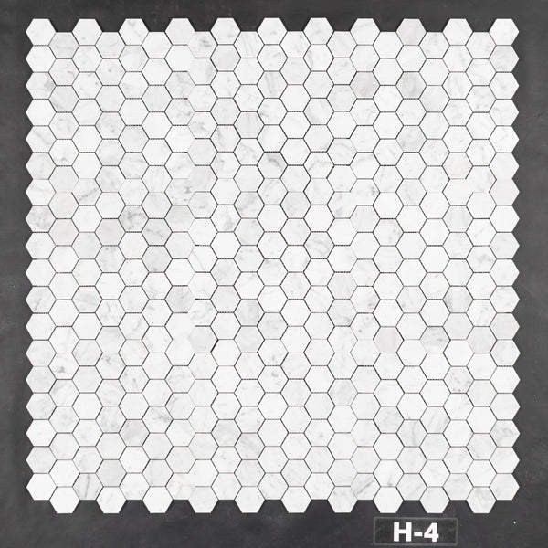 Bianco Carrara 2" Hexagon Mosaic Honed