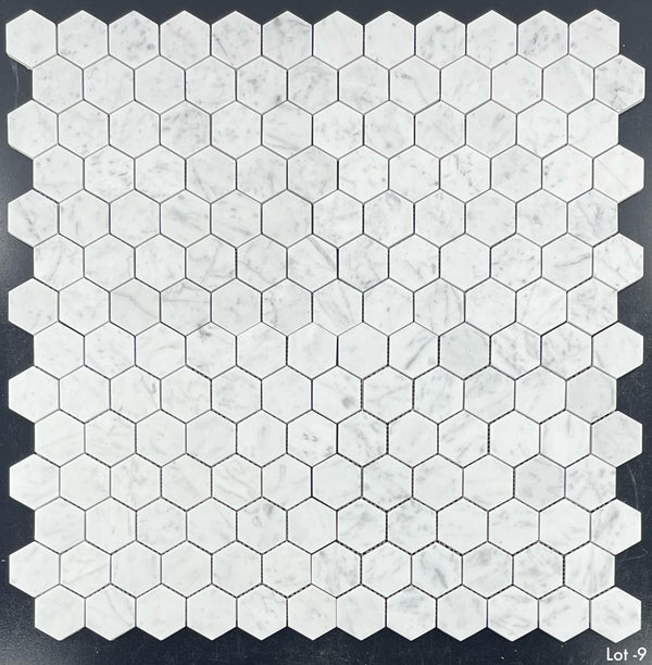 Bianco Carrara 2" Hexagon Mosaic Honed