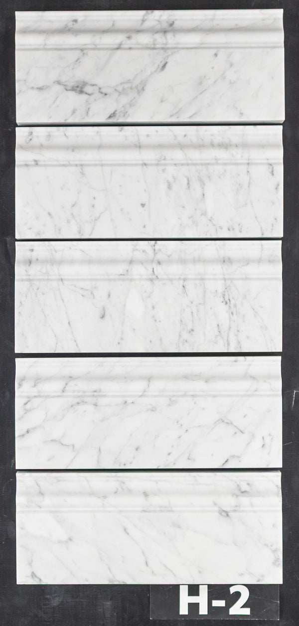 Bianco Carrara Base Molding Honed