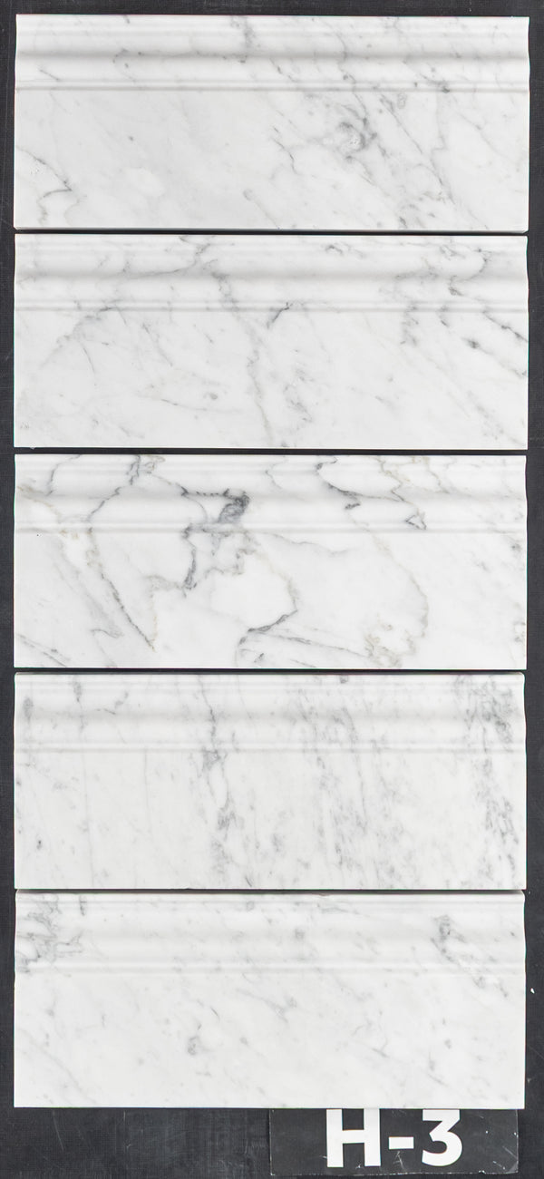 Bianco Carrara Base Molding Honed