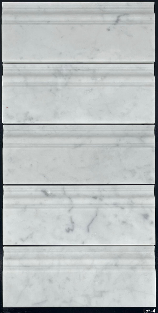 Bianco Carrara Base Molding Honed