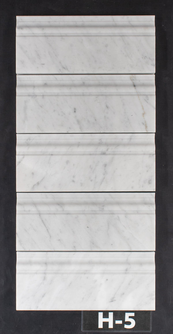 Bianco Carrara Base Molding Honed