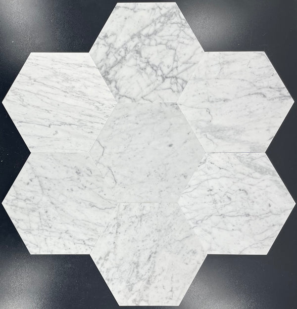 Bianco Carrara 10 1/2" Hexagon Honed