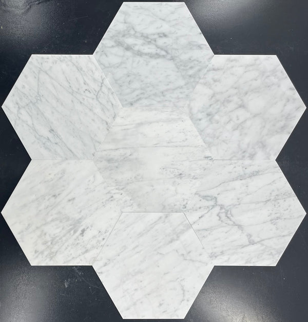 Bianco Carrara 10 1/2" Hexagon Honed