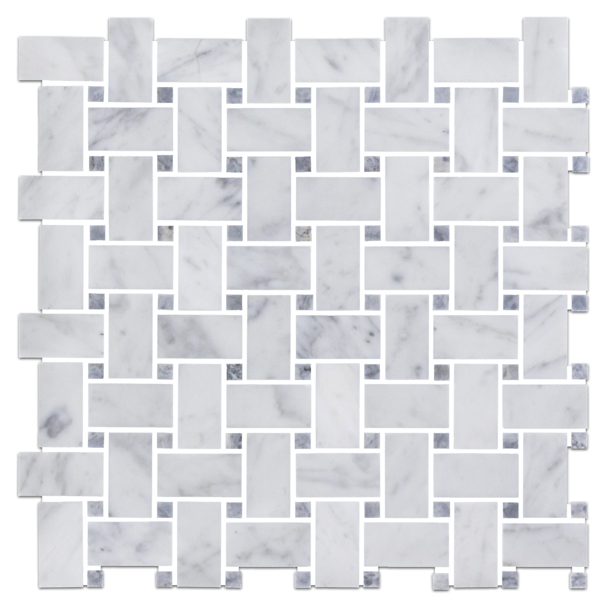 Bianco Carrara Basketweave with 3/8