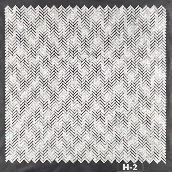 Bianco Carrara Micro Herringbone Mosaic Honed