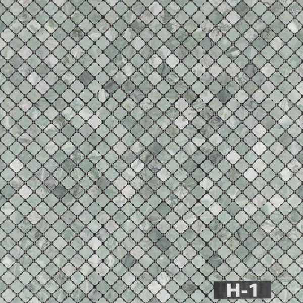 Emerald Green Clover Mosaic Honed