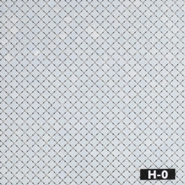 Blue Celeste Clover Mosaic Honed