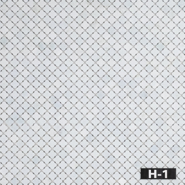 Blue Celeste Clover Mosaic Honed
