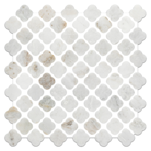 Bianco Oro Clover Mosaic Honed