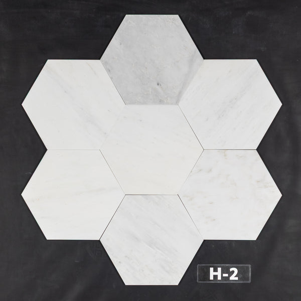 Blanco perla 10 1/2" Hexágono pulido