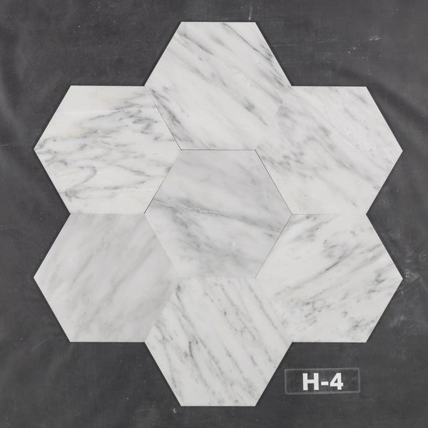 Pearl White 10 1/2" Hexagon Honed - Elon Tile & Stone