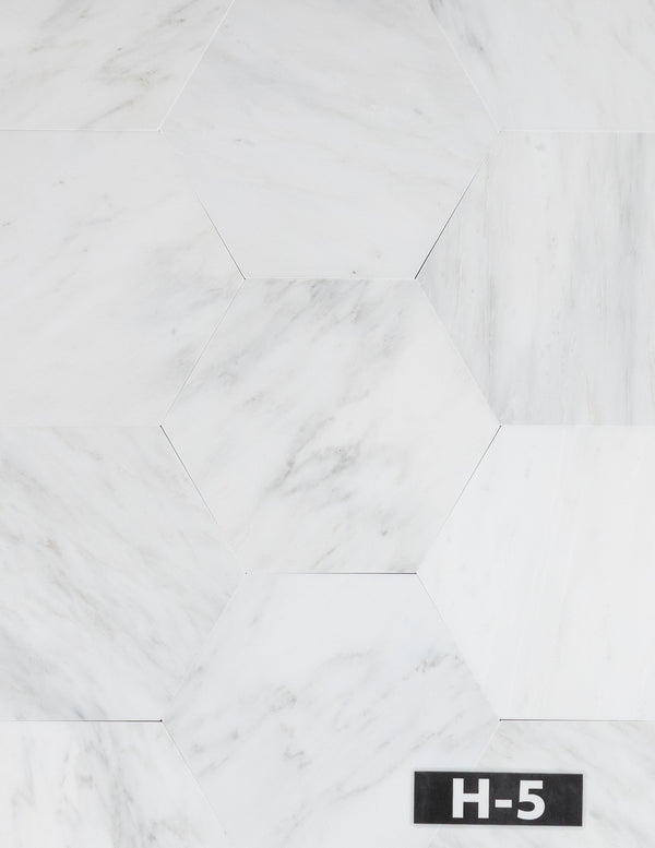Pearl White 10 1/2" Hexagon Honed