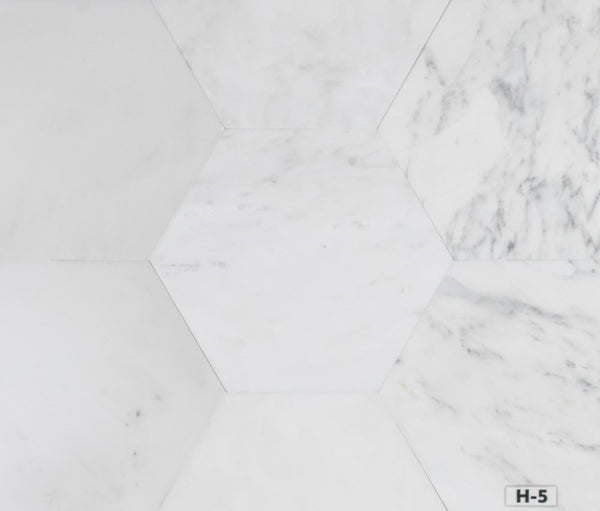 Blanco perla 10 1/2" Hexágono pulido
