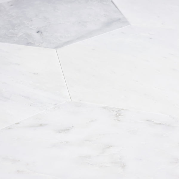 Pearl White 10 1/2" Hexagon Honed