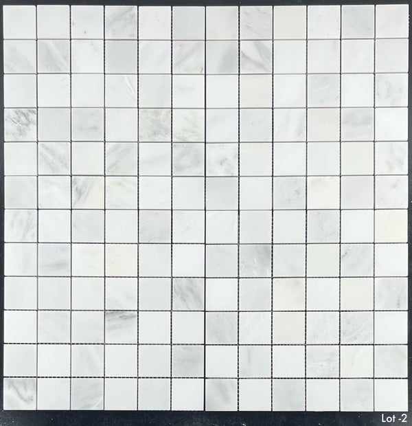 Pearl White 2" x 2" Square Mosaic Honed - Elon Tile & Stone