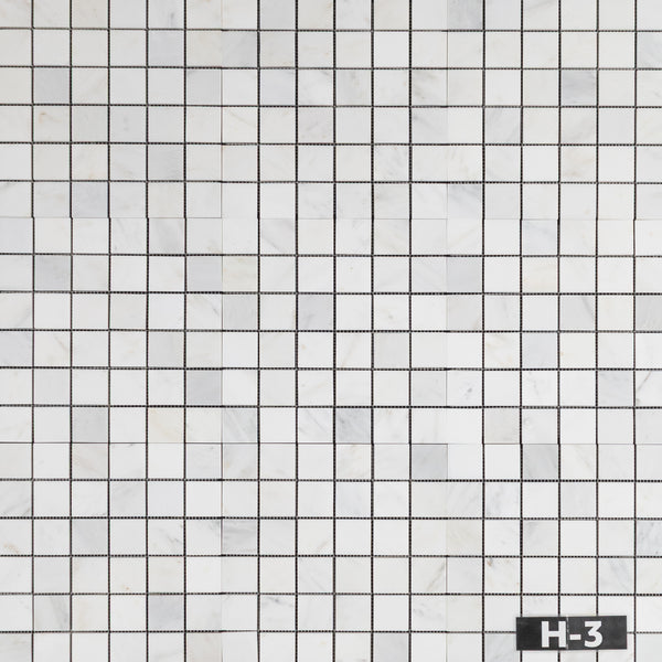 Pearl White 2" x 2" Square Mosaic Honed