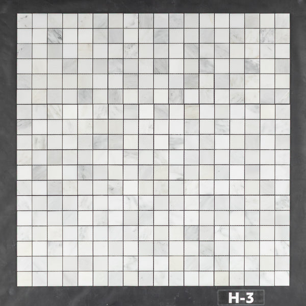 Pearl White 2" x 2" Square Mosaic Honed
