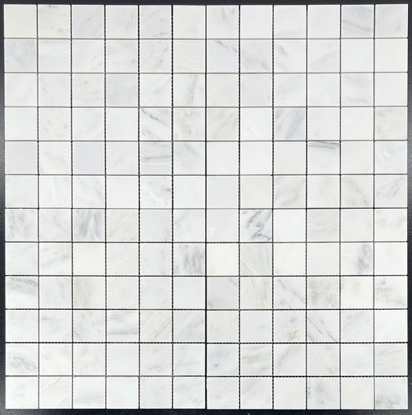 Pearl White 2" x 2" Square Mosaic Honed