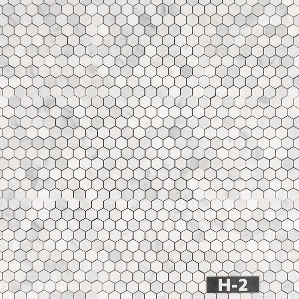 Pearl White 1 1/4" Hexagon Mosaic Honed - Elon Tile & Stone