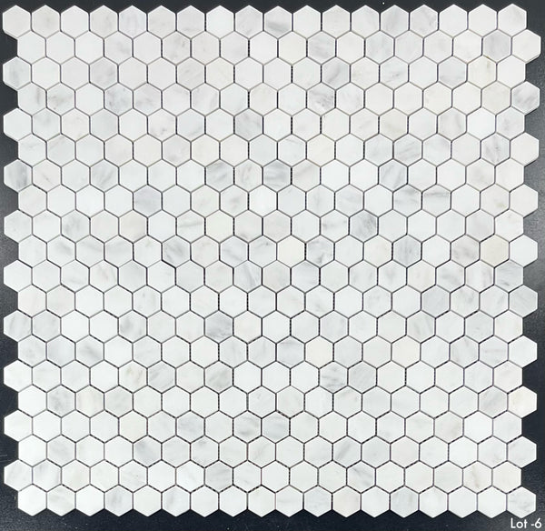 Pearl White 1 1/4" Hexagon Mosaic Honed - Elon Tile & Stone