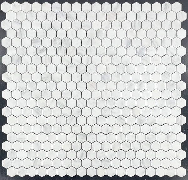 Pearl White 1 1/4" Hexagon Mosaic Honed - Elon Tile & Stone