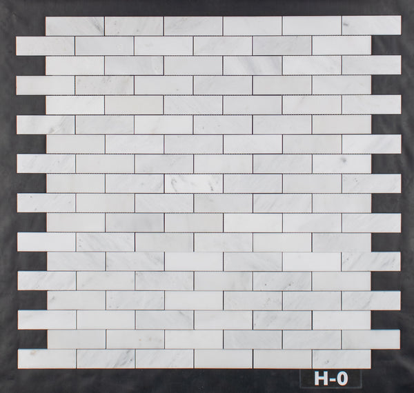 Mosaico de ladrillo blanco perla de 2" x 6" pulido