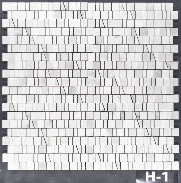 Pearl White Random Broken Joint Mosaic Honed