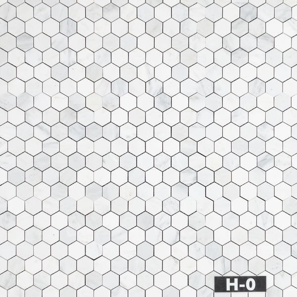 Pearl White 2" Hexagon Mosaic Honed