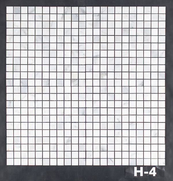 Pearl White 1" x 1" Square Mosaic Honed