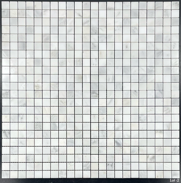 Mosaico cuadrado blanco perla de 1" x 1" pulido