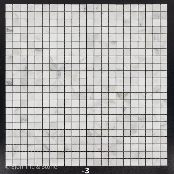 Mosaico cuadrado blanco perla de 1" x 1" pulido