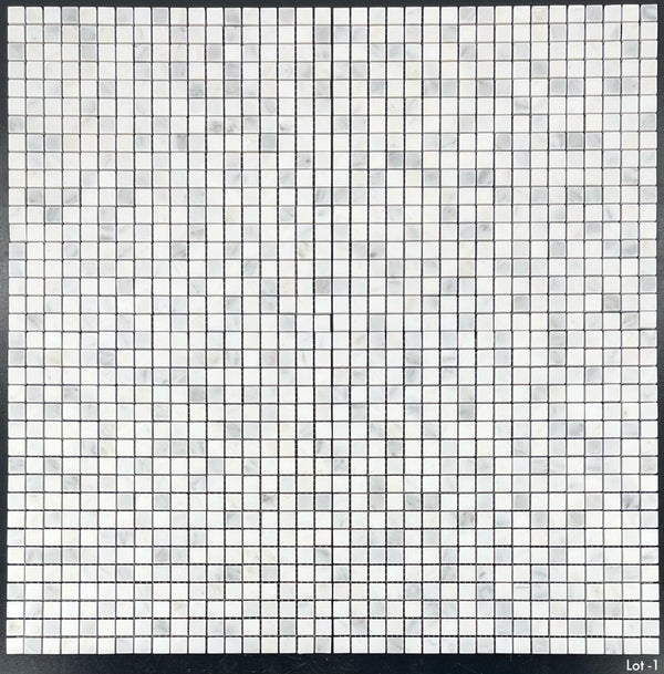 Mosaico cuadrado blanco perla de 5/8" x 5/8" pulido