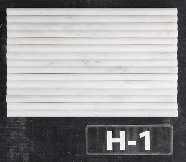 Pearl White Petite Pencil Molding Honed - Elon Tile & Stone