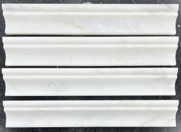Pearl White Capital Molding Polished - Elon Tile & Stone